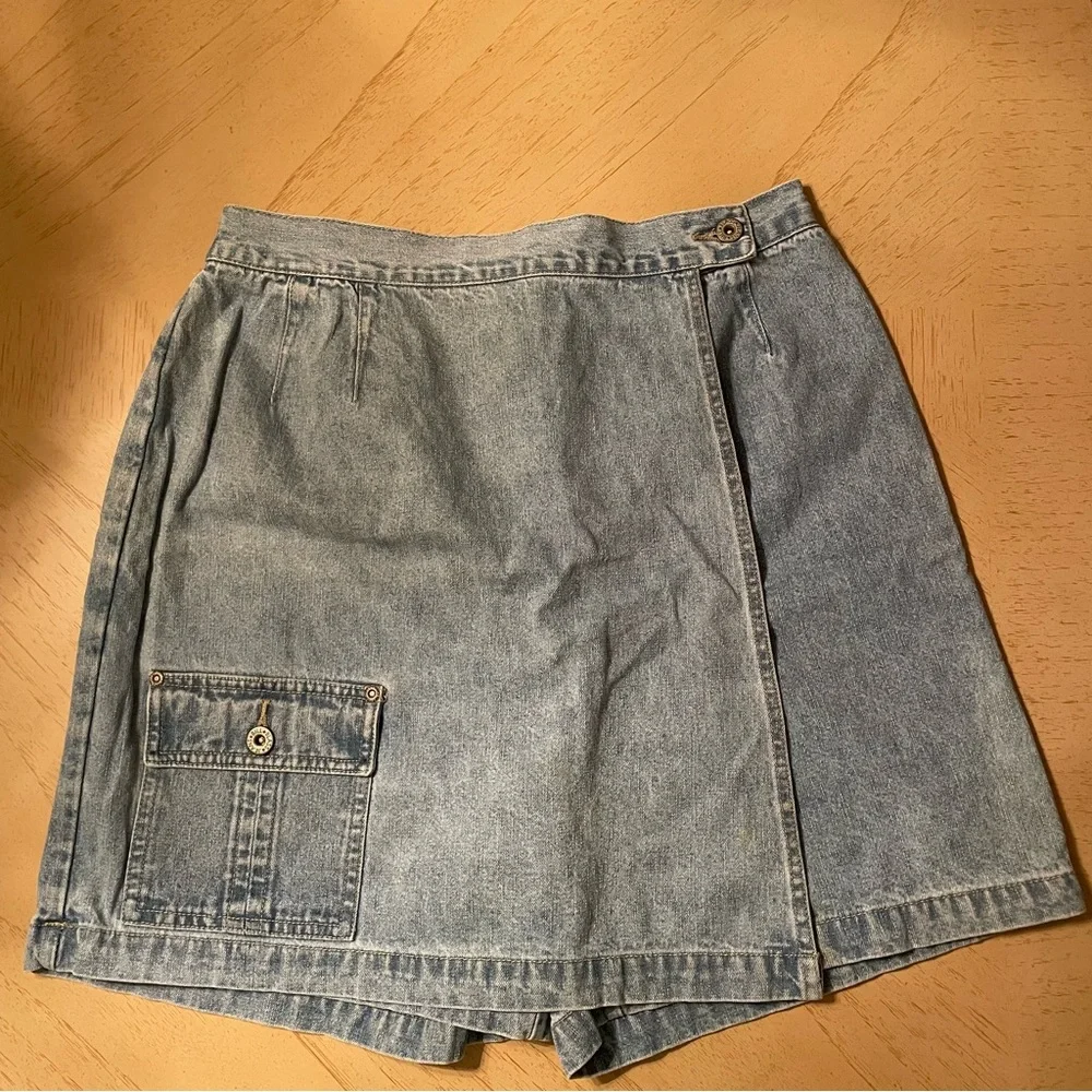 Vintage Bill Blass High-Rise Denim Cargo Skort